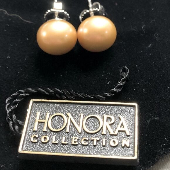 Honora Pearl Stud Earrings Sterling Silver 925 - Picture 1 of 3